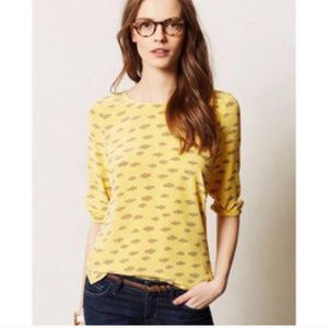 ANTHRO MAEVE Linosa silk cloud blouse yellow